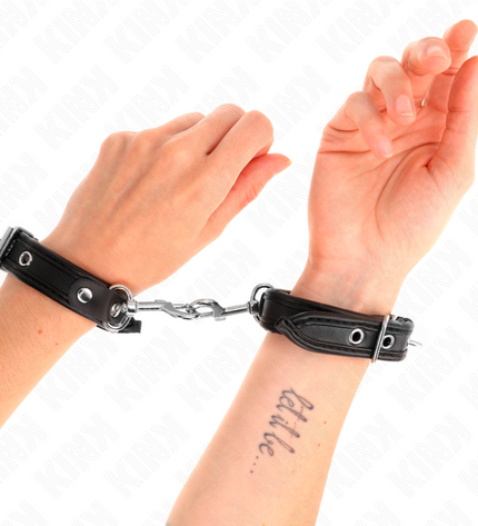 KINK - MINI BRACELETS NOIR AVEC CLOUS RÉGLABLES 16-22 CM X 2 CM by KINK WRIST RESTRAINT