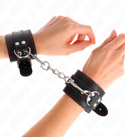 KINK - APPUI-POIGNETS NOIR AVEC DOUBLURE ROUGE RÉGLABLE 20-28 CM X 5,5 CM by KINK WRIST RESTRAINT