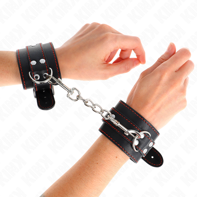 KINK - APPUI-POIGNETS NOIR AVEC DOUBLURE ROUGE RÉGLABLE 20-28 CM X 5,5 CM by KINK WRIST RESTRAINT