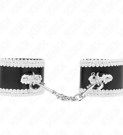 KINK - APPUI-POIGNETS NOIR AVEC DENTELLE DÉCORÉE BLANCHE RÉGLABLE 20-23 CM X 5,5 CM by KINK WRIST RESTRAINT