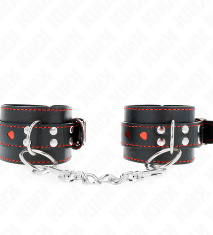 KINK - APPUI-POIGNETS NOIR AVEC INCRUSTATION COEUR ROUGE RÉGLABLE 21-28 CM X 5,5 CM by KINK WRIST RESTRAINT