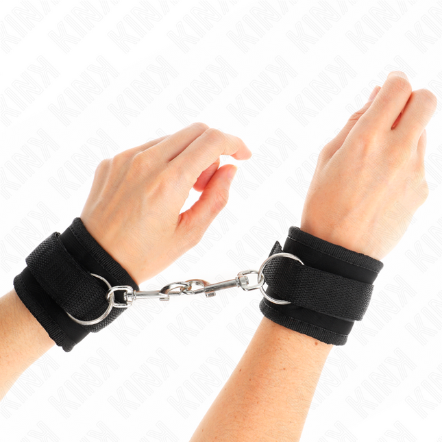 KINK - APPAREILS-POIGNETS À CROCHET ET BOUCLE EN NYLON NOIR MODÈLE 2 RÉGLABLE 18-35 CM X 6 CM by KINK WRIST RESTRAINT