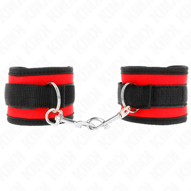 KINK - APPAREILS-POIGNETS À CROCHET ET BOUCLE EN NYLON ROUGE-NOIR MODÈLE 2 RÉGLABLE 18-35 CM X 6 CM by KINK WRIST RESTRAINT