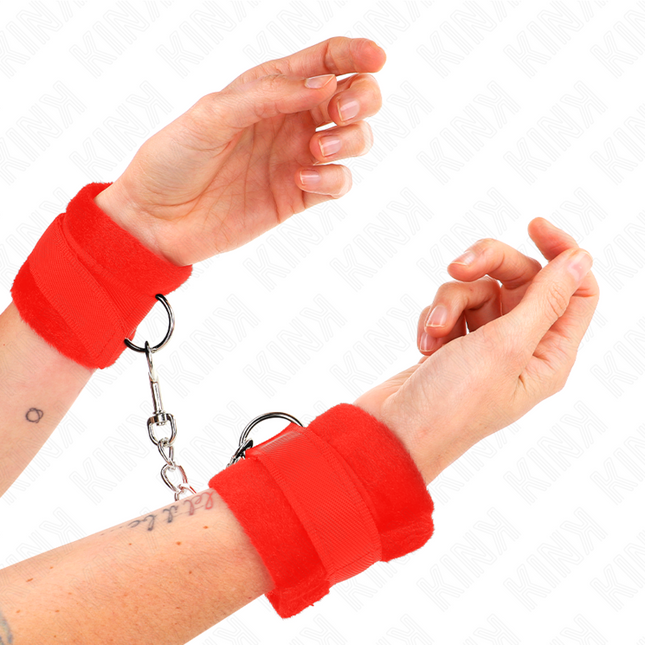 KINK - MANCHETTES DÉBUTANT EN FOURRURE ROUGE 30 X 7 CM by KINK WRIST RESTRAINT