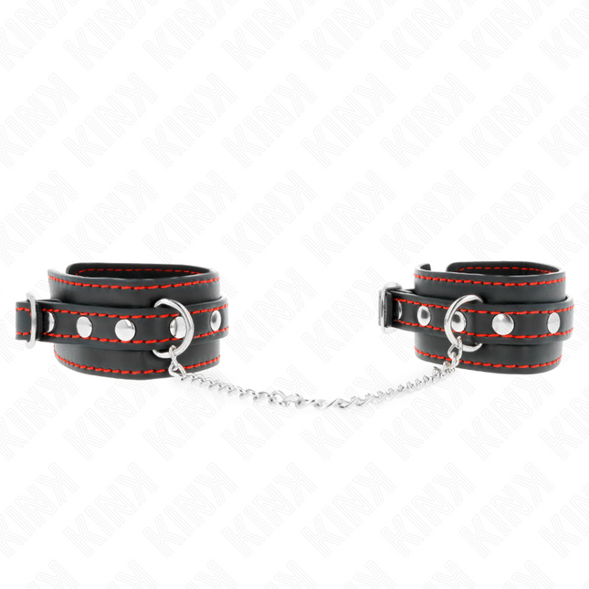 KINK - PETITES RETENUES-POIGNETS NOIRES AVEC DOUBLURE ROUGE RÉGLABLE 14-24 CM X 3,5 CM by KINK WRIST RESTRAINT