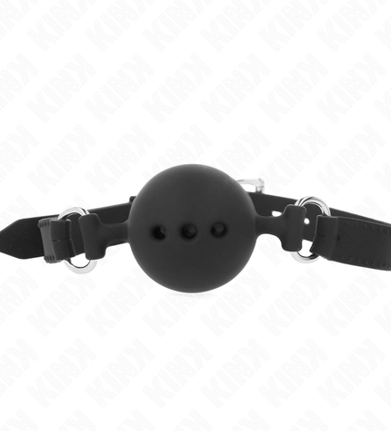 KINK - BÂTON ENTIEREMENT SILICONE 55 x 2 CM AVEC BOULE 4,5 CM TAILLE M NOIR AJUSTABLE 35-51 CM by KINK COLLAR & GAG