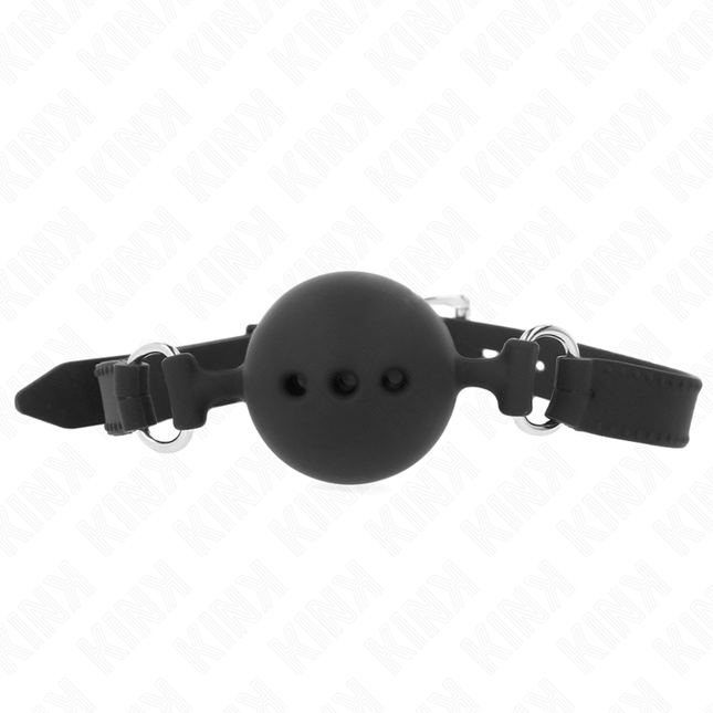 KINK - BÂTON ENTIEREMENT SILICONE 55 x 2 CM AVEC BOULE 4,5 CM TAILLE M NOIR AJUSTABLE 35-51 CM by KINK COLLAR & GAG