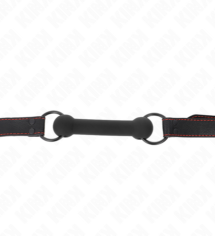 KINK - BONE BAG AVEC SANGLE EN CUIR NOIR AJUSTABLE 41-57 CM by KINK COLLAR & GAG