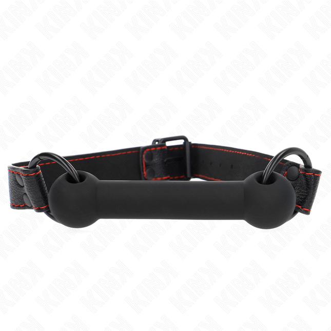 KINK - BONE BAG AVEC SANGLE EN CUIR NOIR AJUSTABLE 41-57 CM by KINK COLLAR & GAG