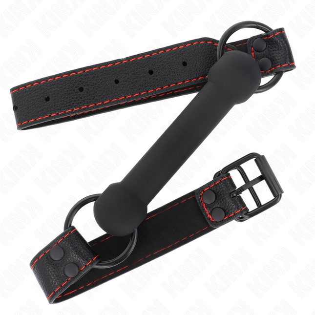 KINK - BONE BAG AVEC SANGLE EN CUIR NOIR AJUSTABLE 41-57 CM by KINK COLLAR & GAG