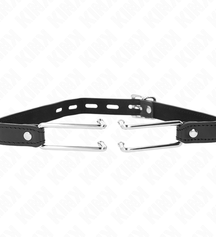 KINK - BÂTON À CROCHET EN MÉTAL 11,5 CM AVEC SANGLE EN CUIR RÉGLABLE 39-58 CM X 2 CM by KINK COLLAR & GAG