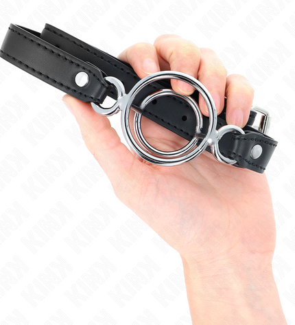 KINK - GAG AVEC PLUSIEURS O-RINGS 5 CM NOIR 63 X 2,5 CM by KINK COLLAR & GAG