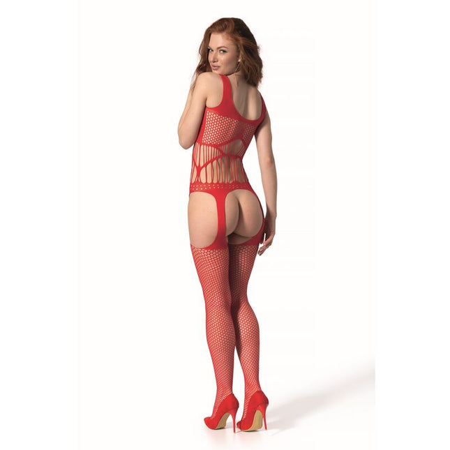 PASSION - BS 106 BODYSTOCKING ROUGE TAILLE UNIQUE by PASSION WOMAN BODYSTOCKINGS