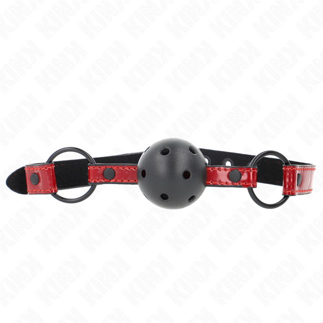 KINK - BOULE EN CUIR BRILLANT 4,5 CM BAG 63,5 X 2 CM AJUSTABLE 41 X 59 CM by KINK COLLAR & GAG