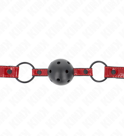 KINK - BOULE EN CUIR BRILLANT 4,5 CM BAG 63,5 X 2 CM AJUSTABLE 41 X 59 CM by KINK COLLAR & GAG