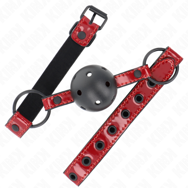 KINK - BOULE EN CUIR BRILLANT 4,5 CM BAG 63,5 X 2 CM AJUSTABLE 41 X 59 CM by KINK COLLAR & GAG