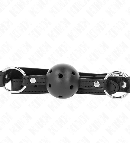 KINK - BOULE NOIRE CREUSE DURE 4,5 CM GAG MODÈLE 1 63,5 X 2 CM by KINK COLLAR & GAG