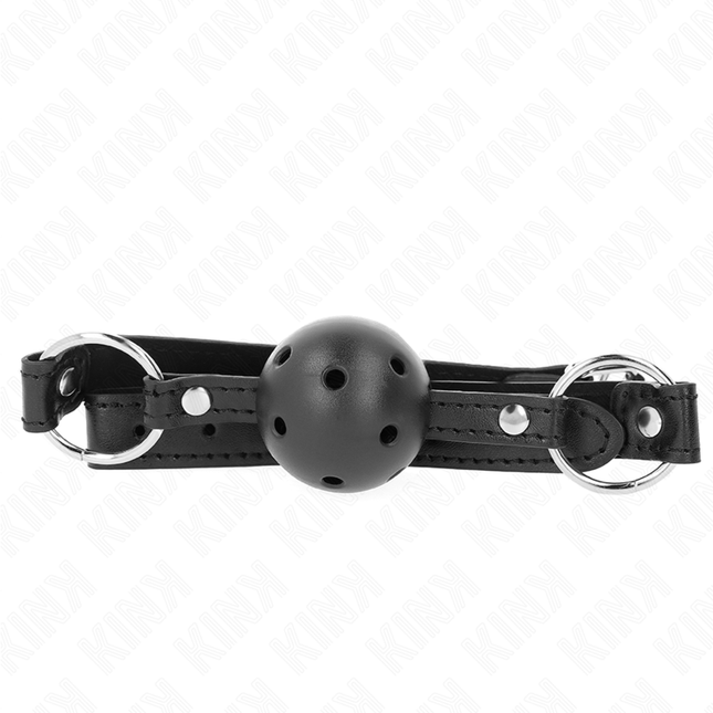 KINK - BOULE NOIRE CREUSE DURE 4,5 CM GAG MODÈLE 1 63,5 X 2 CM by KINK COLLAR & GAG