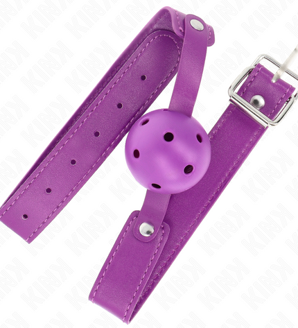 KINK - BALLE RESPIRANT VIOLET 4,5 CMGAG 65 x 2,5 CM by KINK COLLAR & GAG