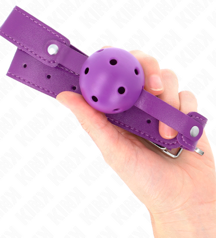 KINK - BALLE RESPIRANT VIOLET 4,5 CMGAG 65 x 2,5 CM by KINK COLLAR & GAG