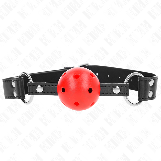 KINK - BÂTON RESPIRANT 4 CM AVEC DOUBLE RIVET CUIR 62,5 x 2,5 CM RÉGLABLE 42-58 CM by KINK COLLAR & GAG