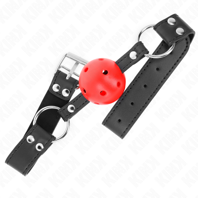 KINK - BÂTON RESPIRANT 4 CM AVEC DOUBLE RIVET CUIR 62,5 x 2,5 CM RÉGLABLE 42-58 CM by KINK COLLAR & GAG