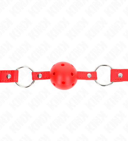 KINK - BÂTON RESPIRANT 4 CM AVEC DOUBLE RIVET MODÈLE 1 ROUGE 62,5 x 2,5 CM RÉGLABLE 42-58 CM by KINK COLLAR & GAG