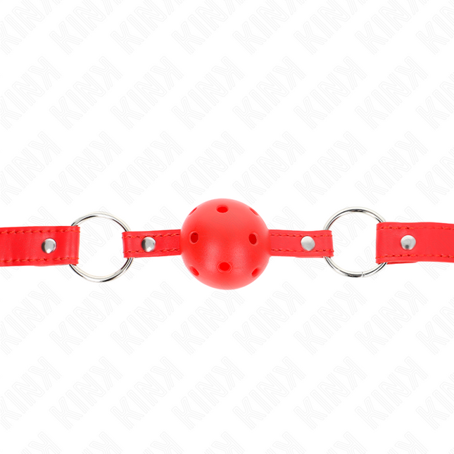 KINK - BÂTON RESPIRANT 4 CM AVEC DOUBLE RIVET MODÈLE 1 ROUGE 62,5 x 2,5 CM RÉGLABLE 42-58 CM by KINK COLLAR & GAG