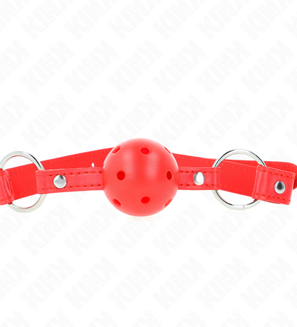 KINK - BÂTON RESPIRANT 4 CM AVEC DOUBLE RIVET MODÈLE 1 ROUGE 62,5 x 2,5 CM RÉGLABLE 42-58 CM by KINK COLLAR & GAG