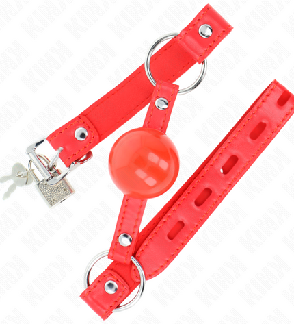 KINK - BÂILLON TPE BALLE 4 CM AVEC ROJO LOCK 60 x 2 CM - Concombre Boutique