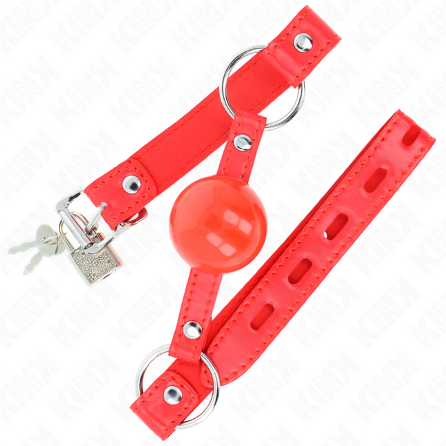 KINK - BÂILLON TPE BALLE 4 CM AVEC ROJO LOCK 60 x 2 CM - Concombre Boutique