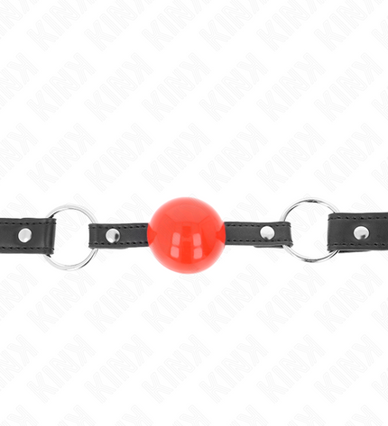 KINK - BÂILLON BALLE 4 CM AVEC SERRURE BOULE ROUGE BRACELET NOIR 60 x 2 CM by KINK COLLAR & GAG