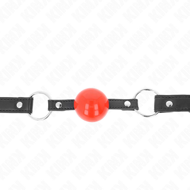 KINK - BÂILLON BALLE 4 CM AVEC SERRURE BOULE ROUGE BRACELET NOIR 60 x 2 CM by KINK COLLAR & GAG