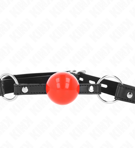 KINK - BÂILLON BALLE 4 CM AVEC SERRURE BOULE ROUGE BRACELET NOIR 60 x 2 CM by KINK COLLAR & GAG