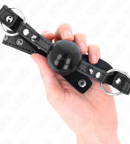 KINK - BÂILLON BALLE 4 CM AVEC POINTE RIVET ET SNAP LOCK 65 x 2 CM by KINK COLLAR & GAG