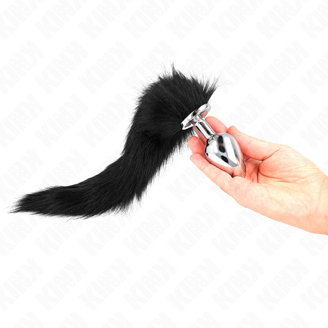 KINK - PLUG ANAL TAILLE L 10 X 4 CM AVEC QUEUE SYNTHÉTIQUE 40 CM NOIR by KINK PLEASURE PLUGS