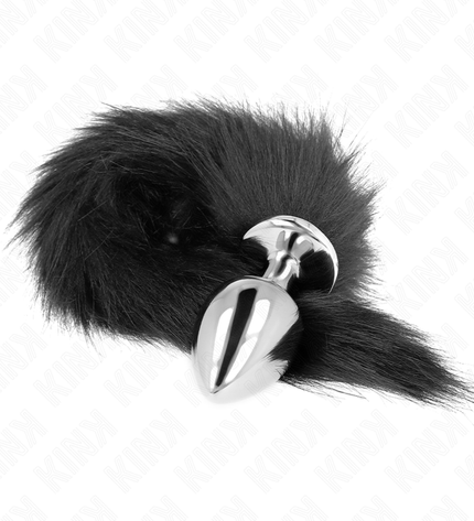 KINK - PLUG ANAL TAILLE L 10 X 4 CM AVEC QUEUE SYNTHÉTIQUE 40 CM NOIR by KINK PLEASURE PLUGS