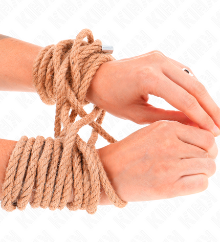 KINK - CORDE DE CHANVRE AVEC TÊTE MÉTALLIQUE 5 MÈTRES by KINK ROPE ARTS