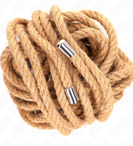 KINK - CORDE DE CHANVRE AVEC TÊTE MÉTALLIQUE 5 MÈTRES by KINK ROPE ARTS