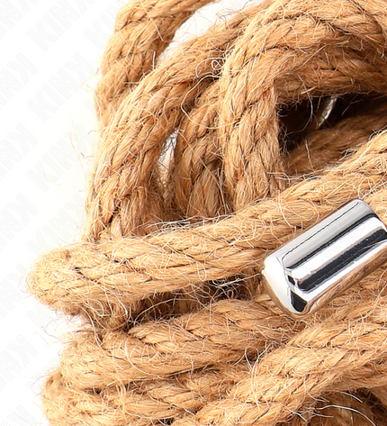 KINK - CORDE DE CHANVRE AVEC TÊTE MÉTALLIQUE 5 MÈTRES by KINK ROPE ARTS