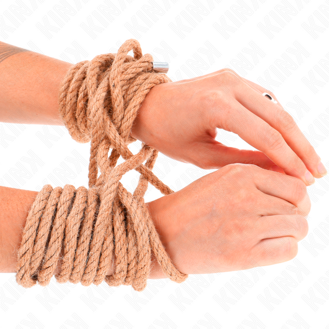 KINK - CORDE DE CHANVRE AVEC TÊTE MÉTALLIQUE 10 MÈTRES by KINK ROPE ARTS