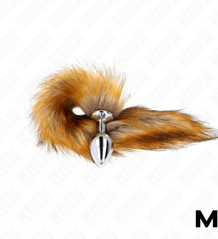 KINK - PLUG ANAL TAILLE M 8 X 3,5 CM AVEC QUEUE SYNTHÉTIQUE 40 CM MARRON - Concombre Boutique
