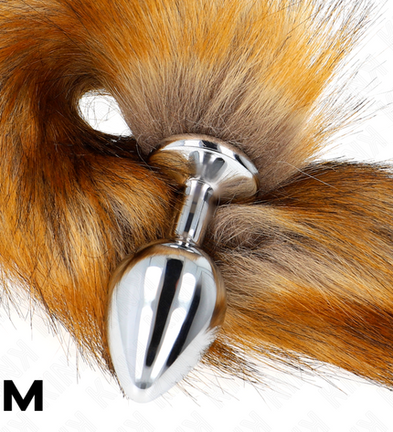 KINK - PLUG ANAL TAILLE M 8 X 3,5 CM AVEC QUEUE SYNTHÉTIQUE 40 CM MARRON - Concombre Boutique