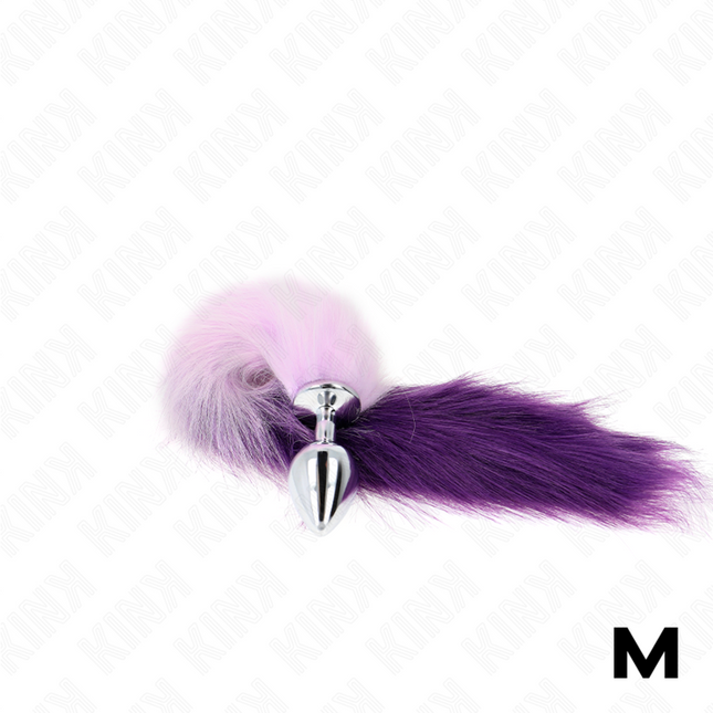 KINK - PLUG ANAL TAILLE M 8 X 3,5 CM AVEC QUEUE SYNTHÉTIQUE 40 CM VIOLET by KINK PLEASURE PLUGS