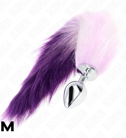 KINK - PLUG ANAL TAILLE M 8 X 3,5 CM AVEC QUEUE SYNTHÉTIQUE 40 CM VIOLET by KINK PLEASURE PLUGS