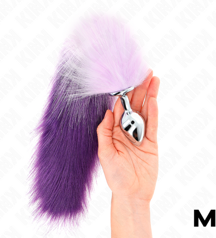 KINK - PLUG ANAL TAILLE M 8 X 3,5 CM AVEC QUEUE SYNTHÉTIQUE 40 CM VIOLET by KINK PLEASURE PLUGS