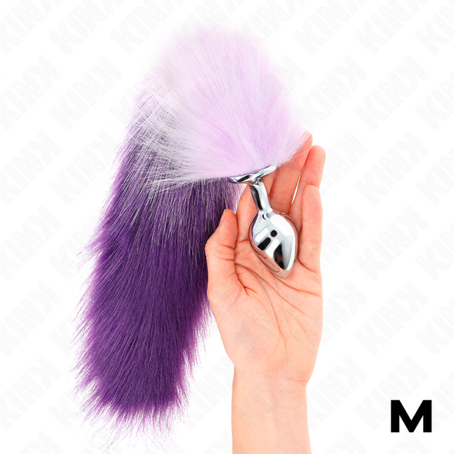 KINK - PLUG ANAL TAILLE M 8 X 3,5 CM AVEC QUEUE SYNTHÉTIQUE 40 CM VIOLET by KINK PLEASURE PLUGS