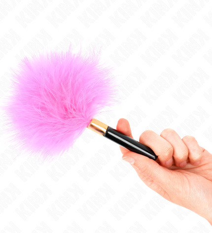 KINK - PLUMES TICKLE EN MÉTAL DORÉ FUCHSIA 18 CM by KINK IMPACT & TOUCH