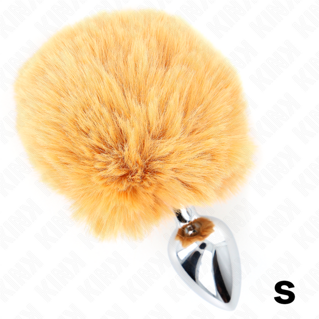 KINK - BOUCHON EN ACIER INOXYDABLE 7 x 3 CM AVEC QUEUE DE LAPIN EN FAUSSE FOURRURE BEIGE 8 CM by KINK PLEASURE PLUGS