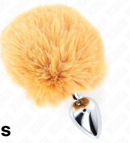 KINK - BOUCHON EN ACIER INOXYDABLE 7 x 3 CM AVEC QUEUE DE LAPIN EN FAUSSE FOURRURE BEIGE 8 CM by KINK PLEASURE PLUGS